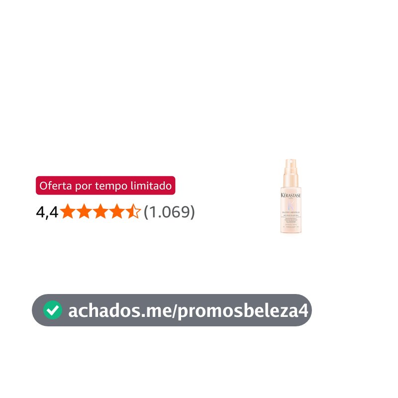 Kérastase, Spray, Gloss Absolu, Glaze Milk Anti-Frizz, para todos os tipos de cabelos, com ácido hialurônico, glicólico e óleo de rosa silvestre, proporciona brilho, protetor térmico, 45ml