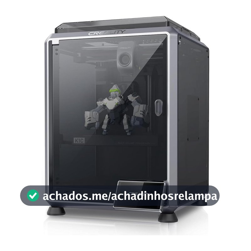 Creality K1C Impressora 3D 600 mm/s Câmera Al de alta velocidade Extrusora de acionamento direto de metal com nivelamento automático adequado para filamentos de fibra de carbono