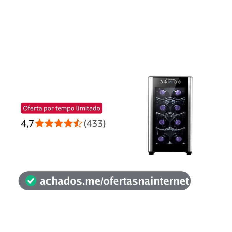 Adega Electrolux 8 garrafas Uma Porta Acabamento em Alumínio (ACB08)