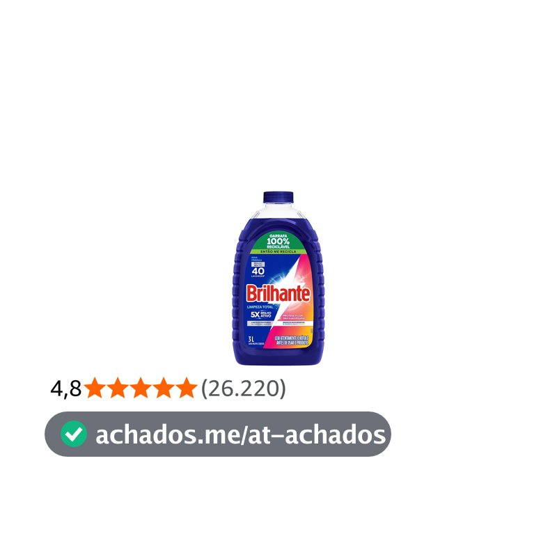 Brilhante Limpeza Total - Lava Roupas Líquido 3L