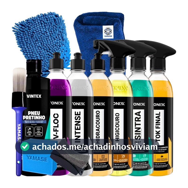 Kit Lavagem Automotiva Completa V-floc Intense Hidracouro Higicouro Sintra Tok Final Vonixx Acessórios Yamase