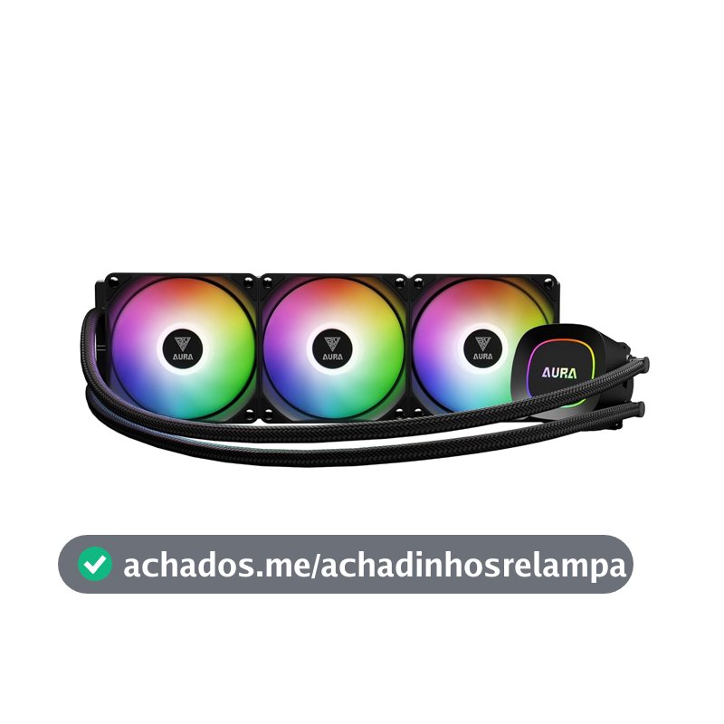 Water Cooler Gamdias Aura GL360 Preto ARGB AMD AM5 Intel LGA 1851