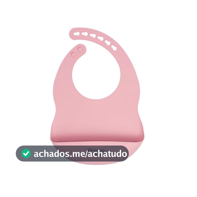 Freso Baby Babador Silicone Alimentação Bebê Introdução Alimentar Blw Impermeável Fecho Ajustável Com Bolso Pega Migalhas Livre De Bpa Cor Rosa
