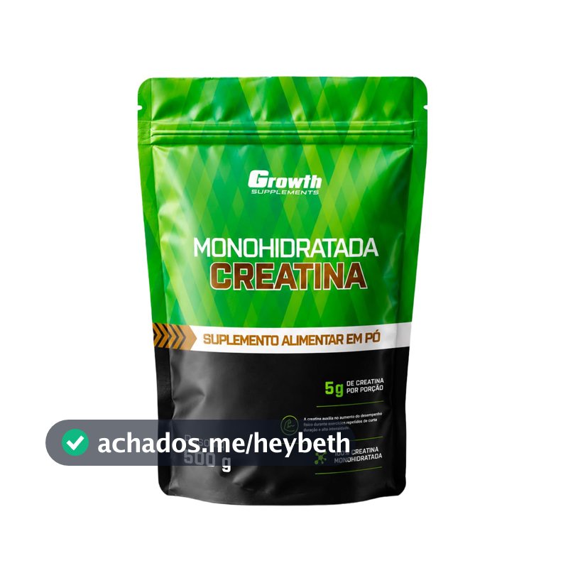 Growth Supplements - Creatina 500g Pouch Treino Musculação Dieta Alta Performance - Growth Supplements