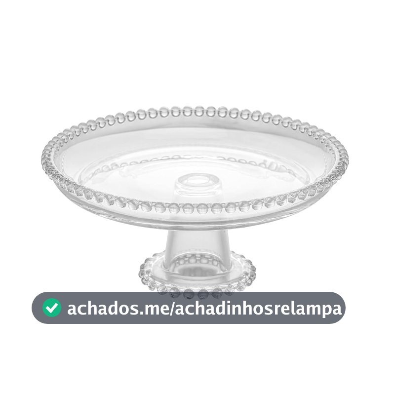 WOLFF - Prato de Cristal com Pé 20cm x 9cm - Linha Pearl