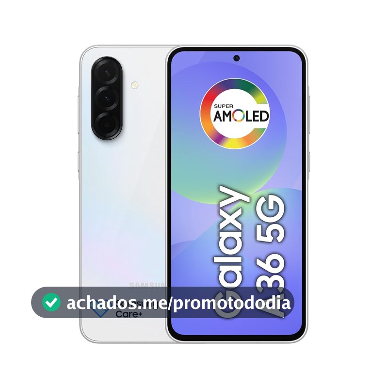 Celular Samsung Galaxy A36 5G 128GB, 6GB RAM, Câmera 50MP, IP67, Super AMOLED 6.7", Recursos AI, Branco