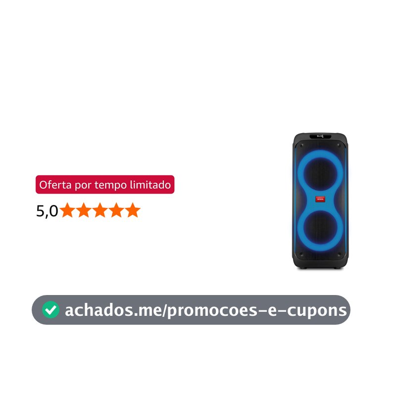 Caixa de Som Party Box, Aiwa, Bluetooth, Luzes Multicores - AWS-PB-04 PARTY BOX AWS-PB-04 BIVOLT