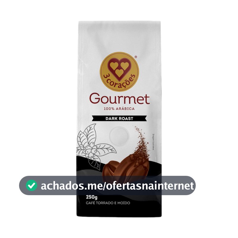 3 Corações Café Torrado e Moído Gourmet Dark Roast, 250G