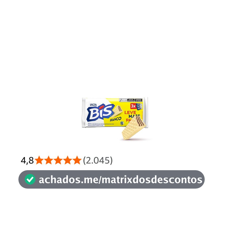Lacta Bis Laka - Chocolate Branco Kit 3 Unidades 100,8g
