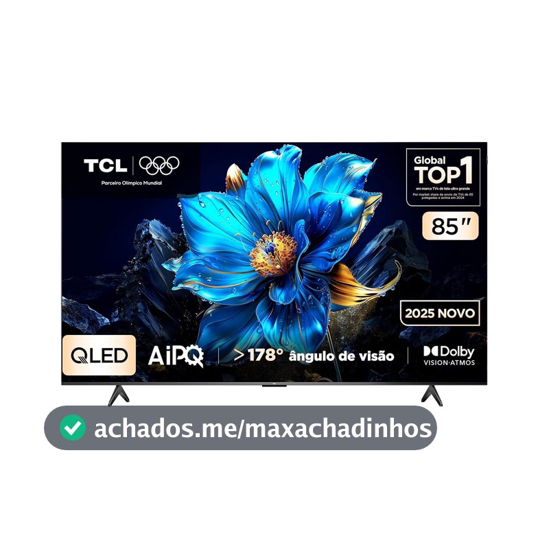 Smart TV TCL 85 Polegadas QLED 4K P7K WiFi Bluetooth Google TV HDR10+ Dolby Atmos Dolby Vision 85P7K