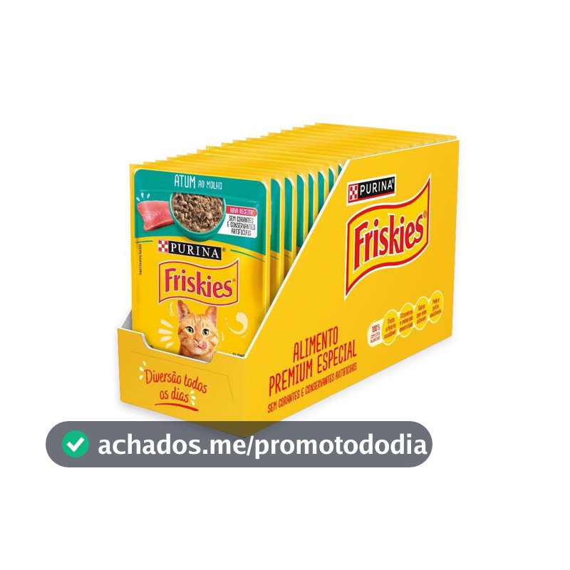 Pack Nestlé Purina Friskies Ração Úmida Para Gatos Adultos Atum Ao Molho - Com 15 Sachês 85g