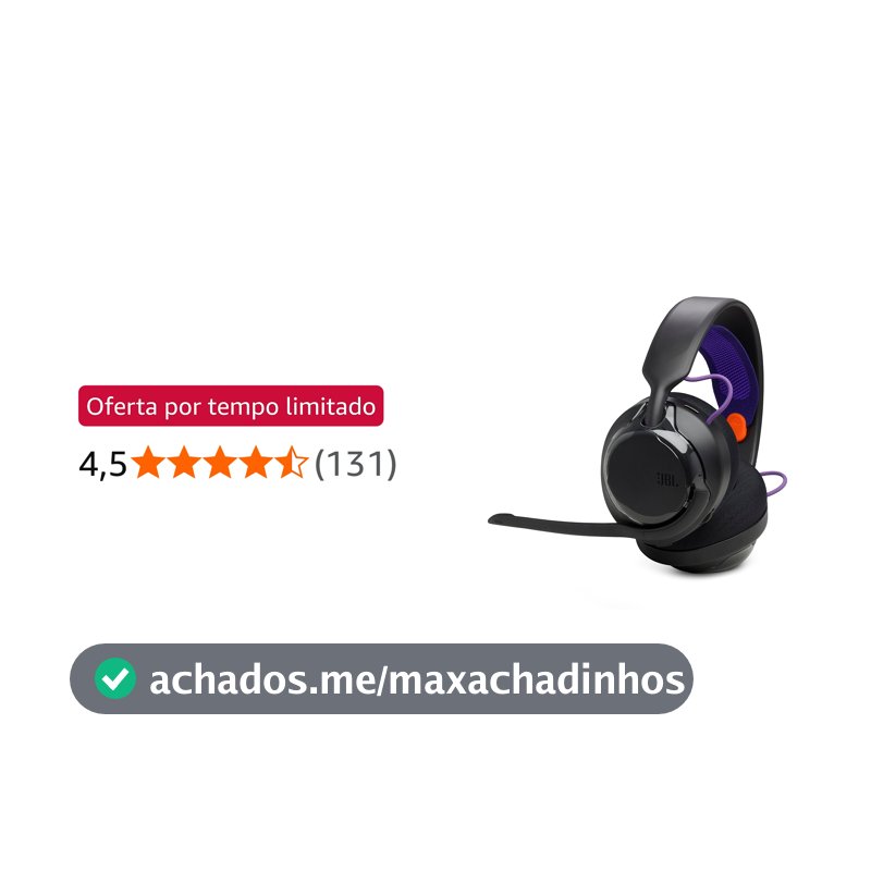 JBL, Fone de Ouvido Gamer, Headset, Quantum 250, Cancelamento de Ruído - Preto