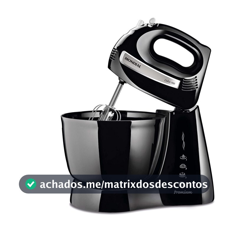 MONDIAL Batedeira Cake Premium, Preto, 500W, 110V - B-50-B