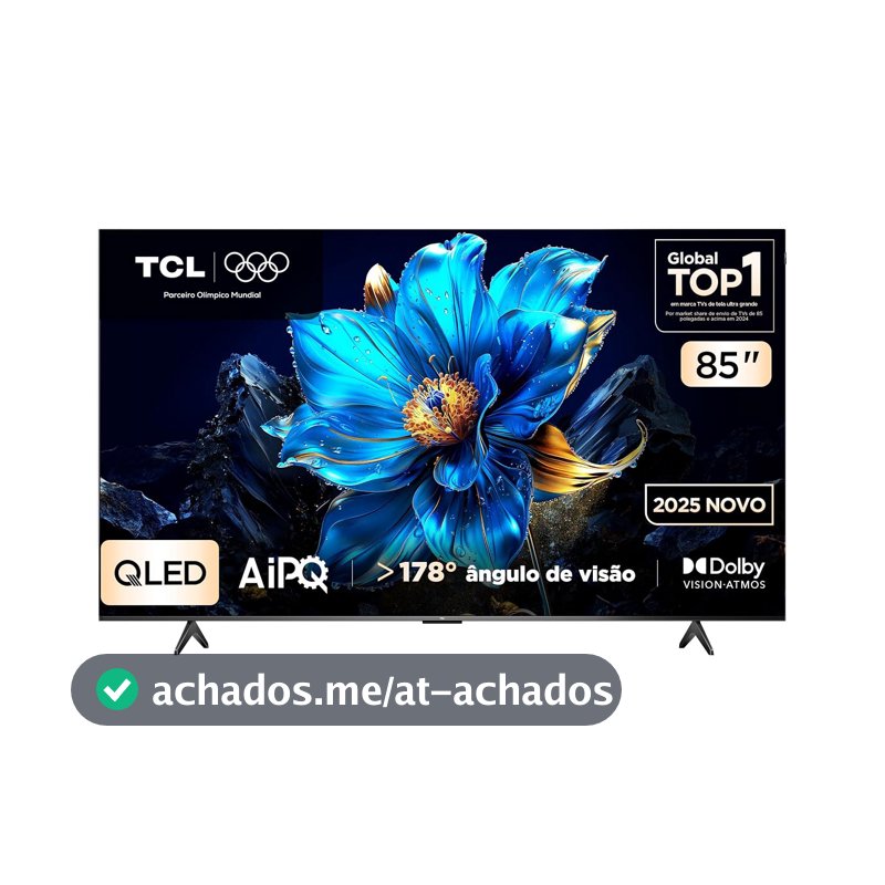 Smart TV TCL 85 Polegadas QLED 4K P7K WiFi Bluetooth Google TV HDR10+ Dolby Atmos Dolby Vision 85P7K