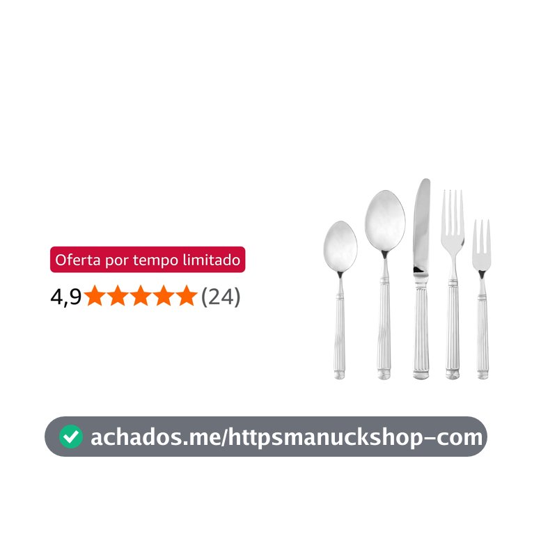 LYOR - Faqueiro Grécia 30 Peças Aço Inox - Serve 6 Pessoas