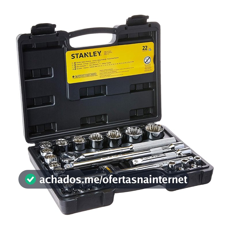 STANLEY Kit de Ferramentas Jogo de Soquetes Estriados com 22 Peças STMT81242840