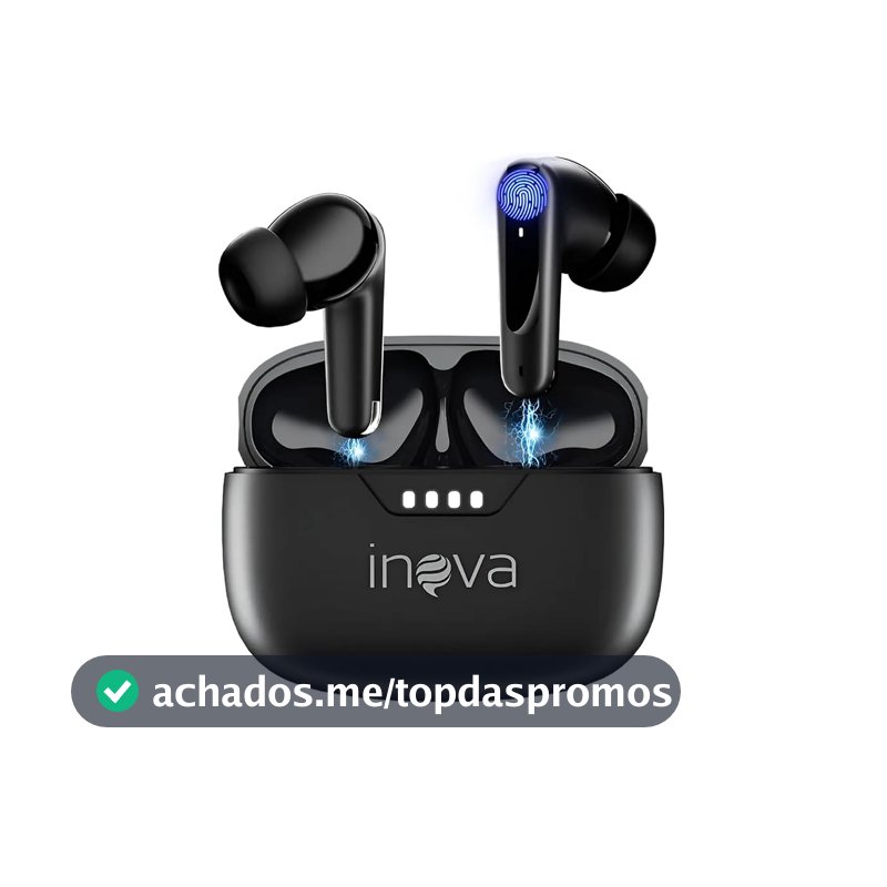 INAVA Fone de Ouvido Bluetooth 3ª Geração, 50 Horas de Bateria, Microfone com Cancelamento de Ruído (ENC), fone de ouvido esportivo Ergonômico, Ideal para Academia/Corrida/Trabalho (Preto)