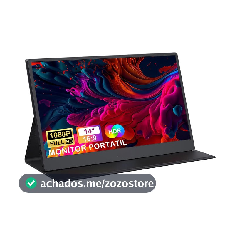 Bettdow Monitor Portatil 14'', FHD 1080P Monitor Portátil Conectado Com USB C Dupla/HDMI, IPS Extensor De Tela para Notebook com VESA e Funda Inteligente magnético, Plug and Play