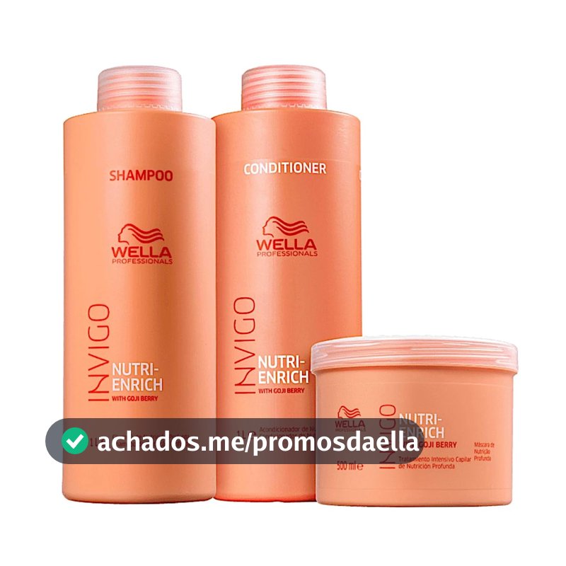 Kit Wella Professionals Invigo Nutri-Enrich - Shampoo 1000ml + Condicionador 1000ml + Máscara 500ml
