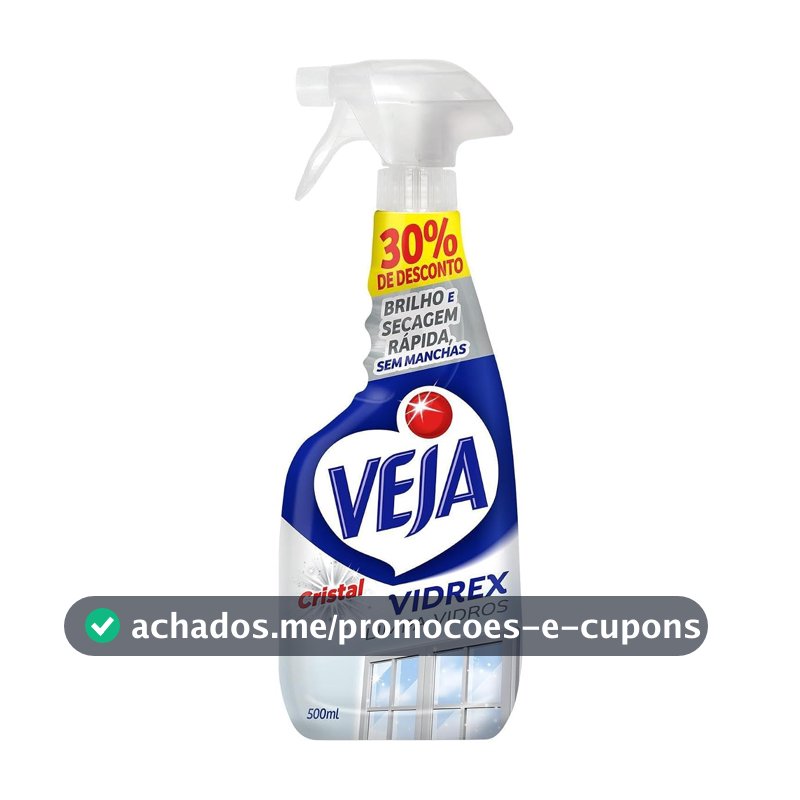 Veja Vidrex Cristal Limpa Vidros Spray 500ml Oferta