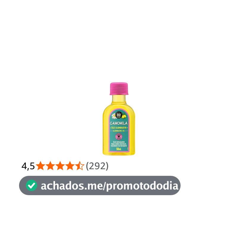 Óleo Iluminador de Camomila 50ml, Lola Cosmetics