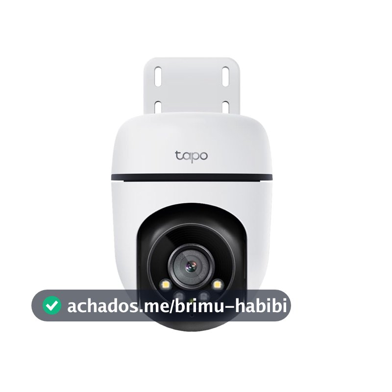 TP-Link Tapo C510W Câmera de Segurança Wi-Fi Externa 2K 3MP, Rotação 360°, Visão Noturna Colorida, Detecção de Pessoas por IA e Rastreamento, IP65, Áudio Bidirecional e MicroSD até 512 GB