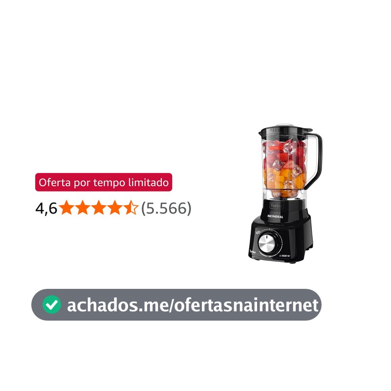 MONDIAL Liquidificador, Turbo L-900W, 110V, Preto, 2,7L - L-900-FB