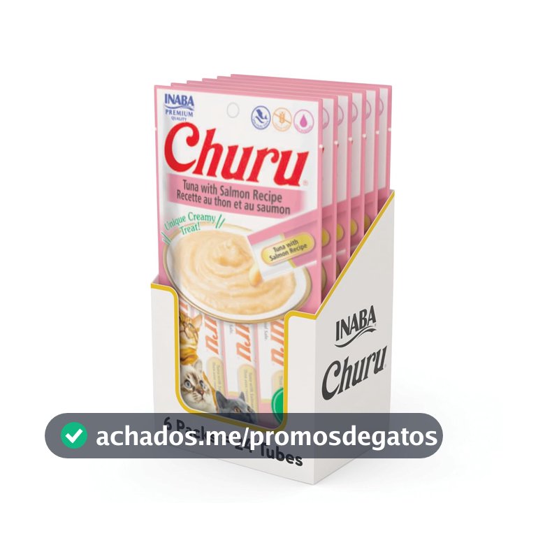 Churu Display Para Gato Sabor Atum Com Salmão 24 Tubos de 14g