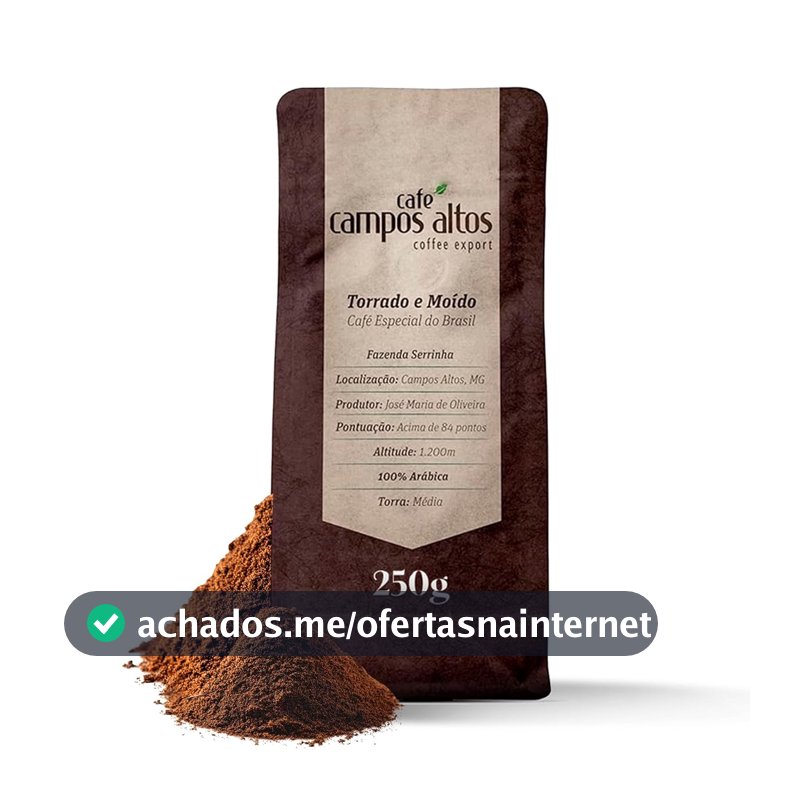 Café Campos Altos Especial Moído 250g, Arábica Catuaí Vermelho, 84+ Pontos