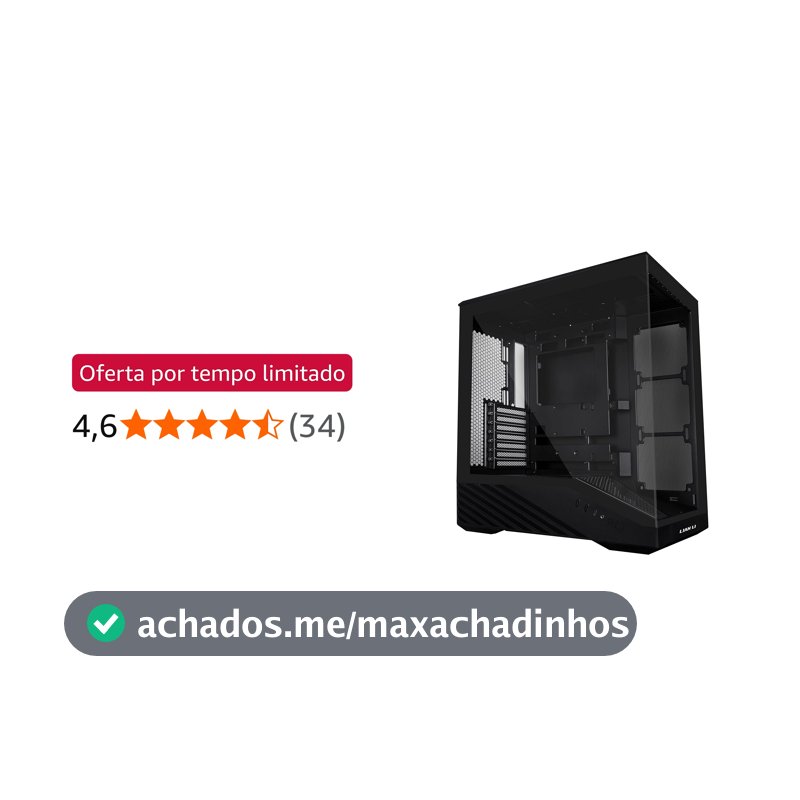 Gabinete Gamer Lian Li Vector V100 Preto Sem Fans V100X