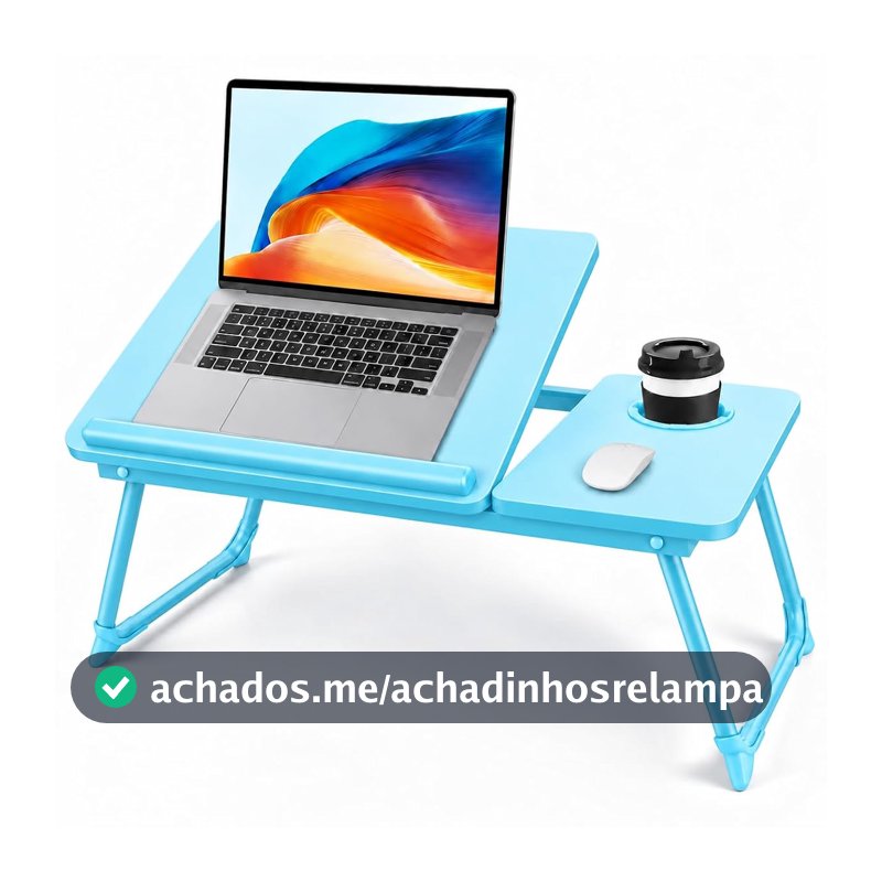 Suporte para Notebook Cama Mesa Notebook Cama Dobravel Mesa Portátil para Home Office, Estudos e Trabalho (Azul)