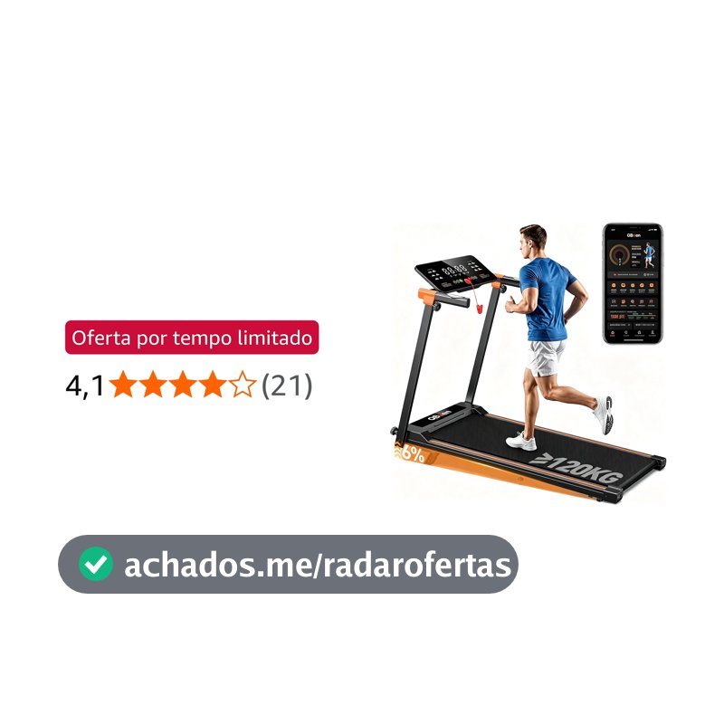 QBuen Esteira Ergométrica Eletrica Bivolt Silenciosa com Bluetooth e LED, 2.5HP Motor <45dB, Inclinação 1°/6°, Amortecimento de Impacto, Velocidade 1-10km/h, Capacidade 120kg, Dobrável com Rodinhas
