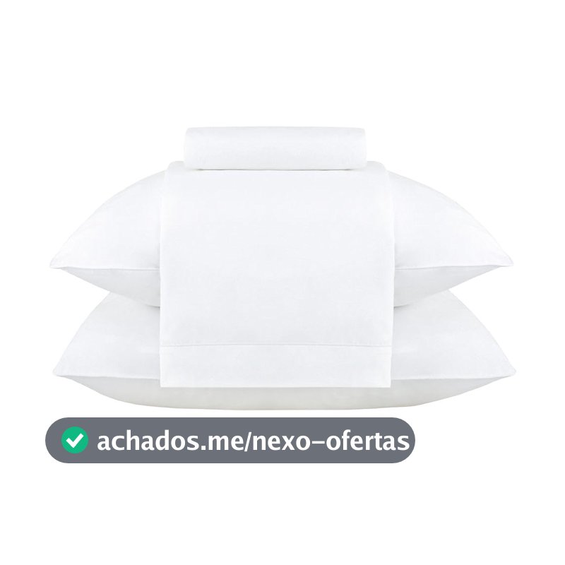 Buddemeyer Jogo de Cama Queen 200 fios Gran Percalle Classic Branco