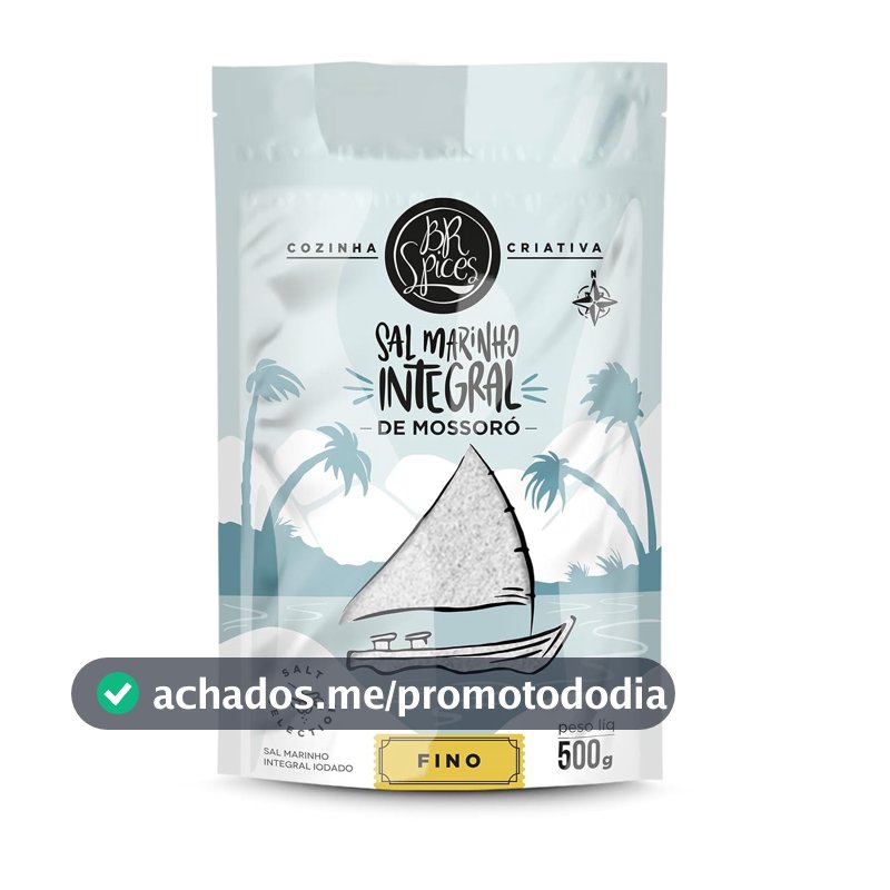 Sal Marinho Integral Fino BR Spices, 500g