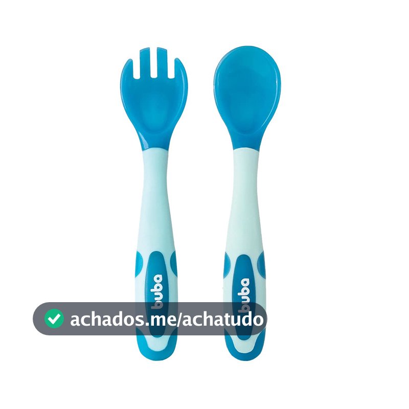 Kit de Talheres Buba, Flexíveis, Termossensíveis, Azul