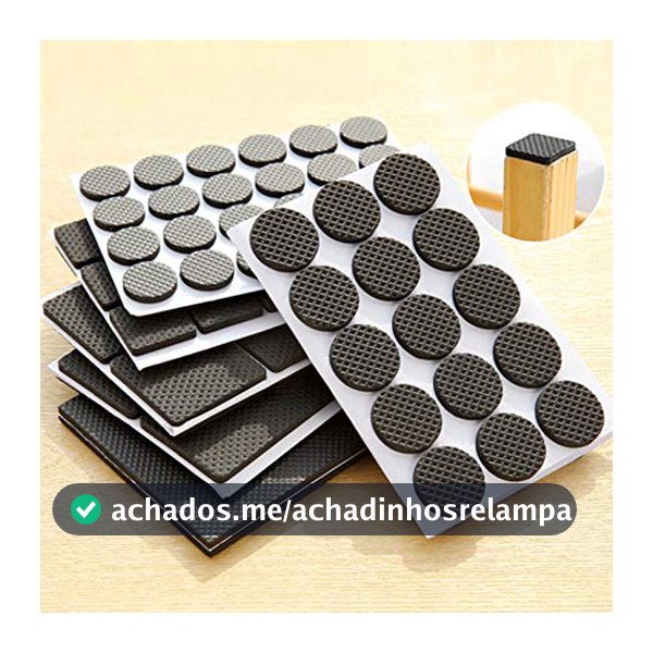 Protetor pé de cadeira Borracha KIT 48 UNDs Redondo