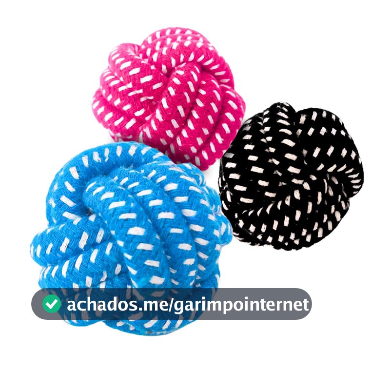Chalesco Brinquedo de Corda Rope Ball para Cães (Cor Sortida)