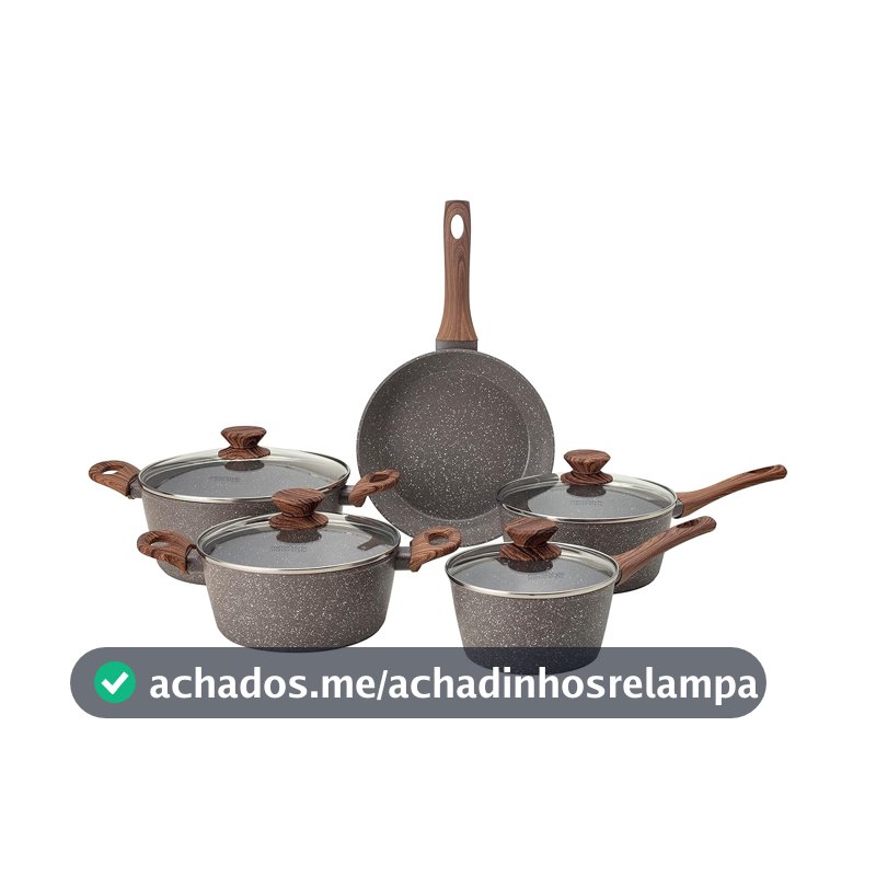 Mimo Style Conjunto 5 Panelas Indução Grafito Style Cook Vinho