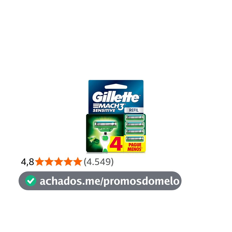 Gillette Mach3 Sensitive Carga Aparelho de Barbear com Aloe 4 Unidades