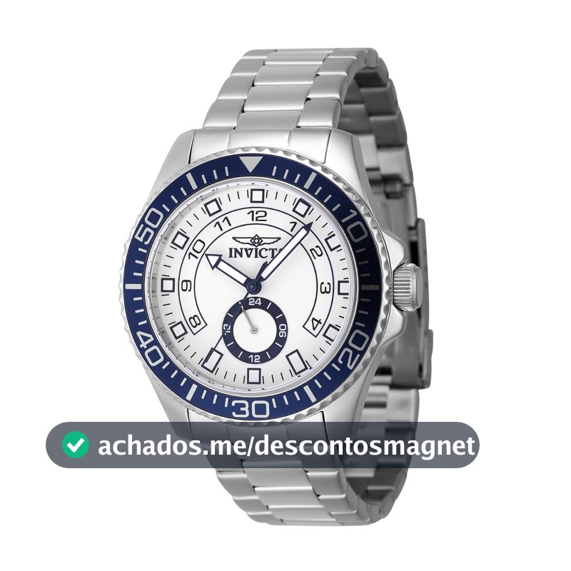 Invicta Relógio masculino Pro Diver - 44 mm, aço (47124)