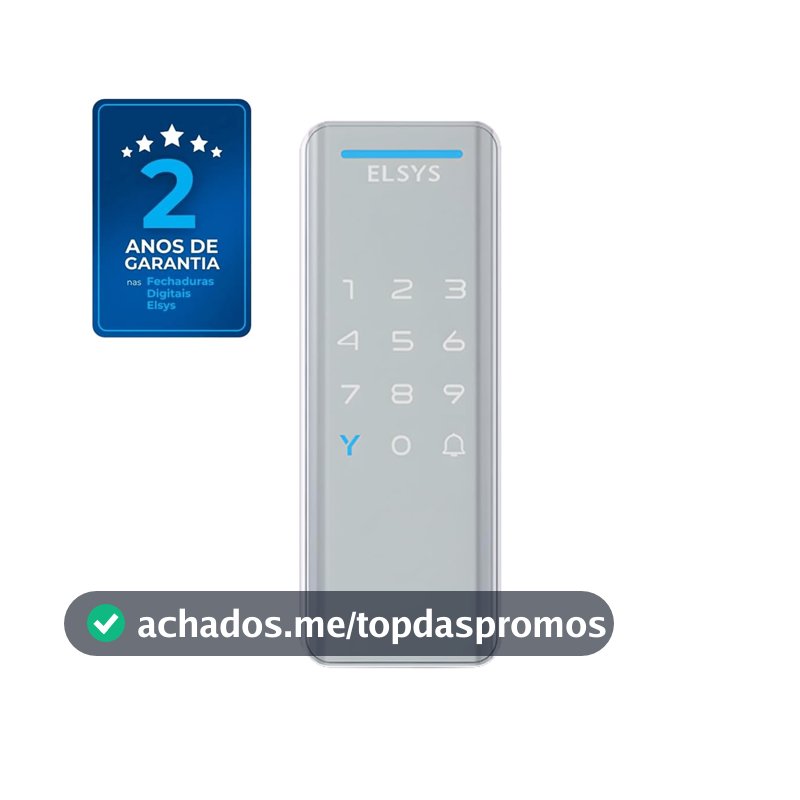 Fechadura Digital de Sobrepor, Abertura por senha ou tag, Pop, Prata, DS1100V, Elsys