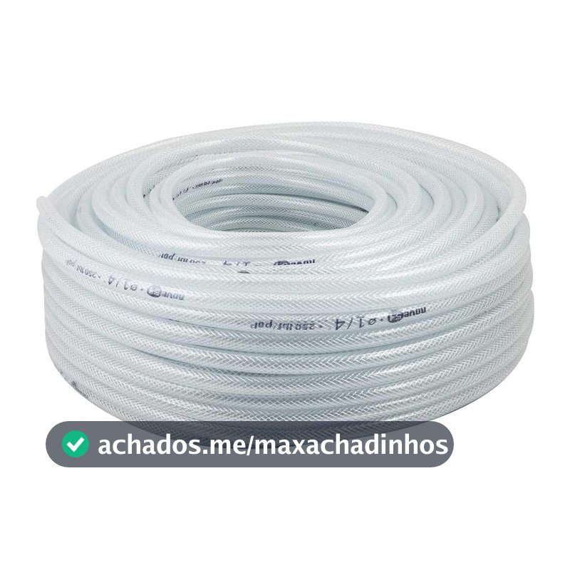 Mangueira PVC Cristal Trançada Ptn 250 Libras 5/16" Nove54