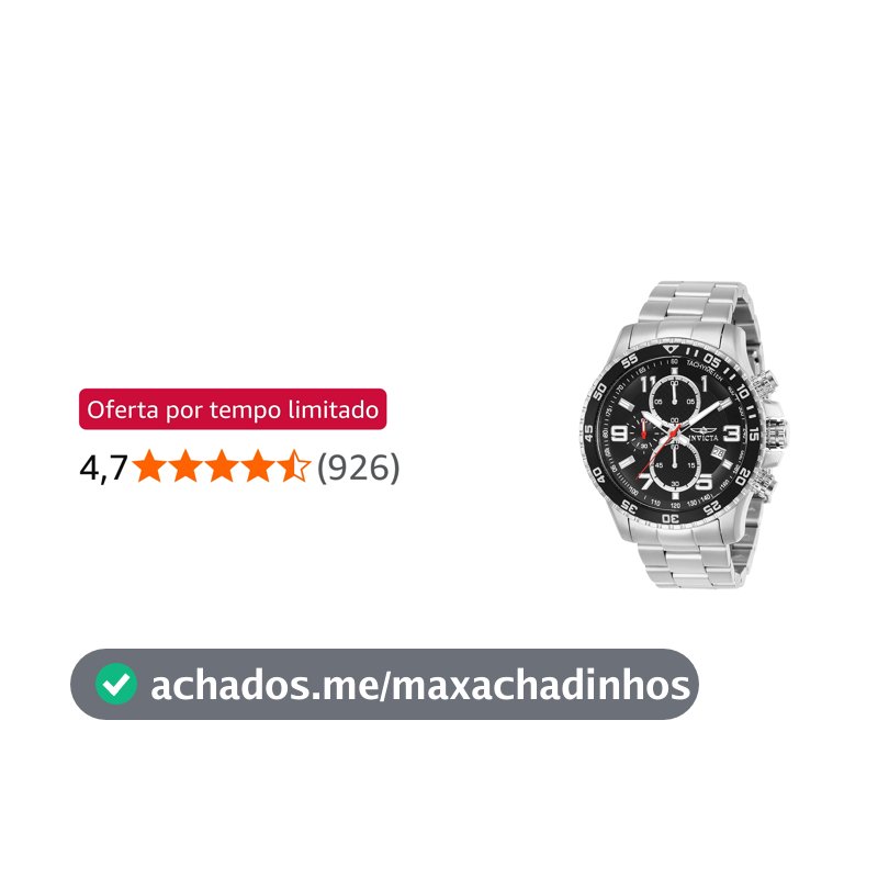 Invicta Relógio masculino de quartzo especial de aço inoxidável - 45 mm
