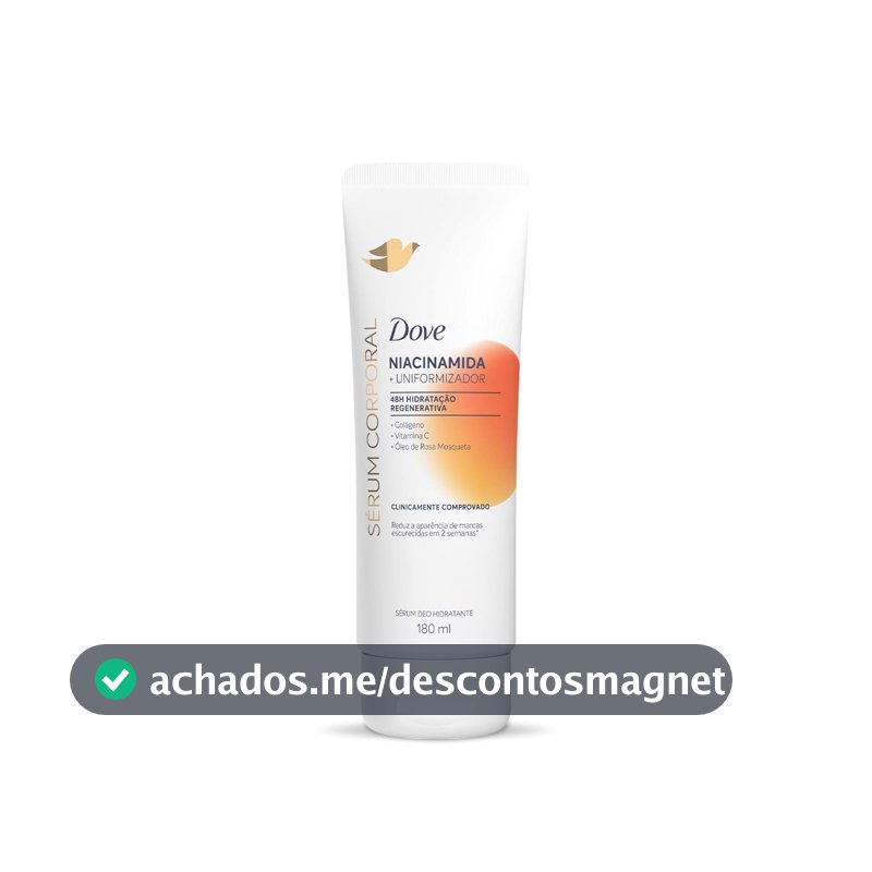 Sérum Hidratante Corporal Para Pele com Tom Irregular 48h de Hidratação Regenerativa Dove Dermo Renovador Niacinamida Redutor de Marcas Escurecidas Clinicamente Comprovado 180mL