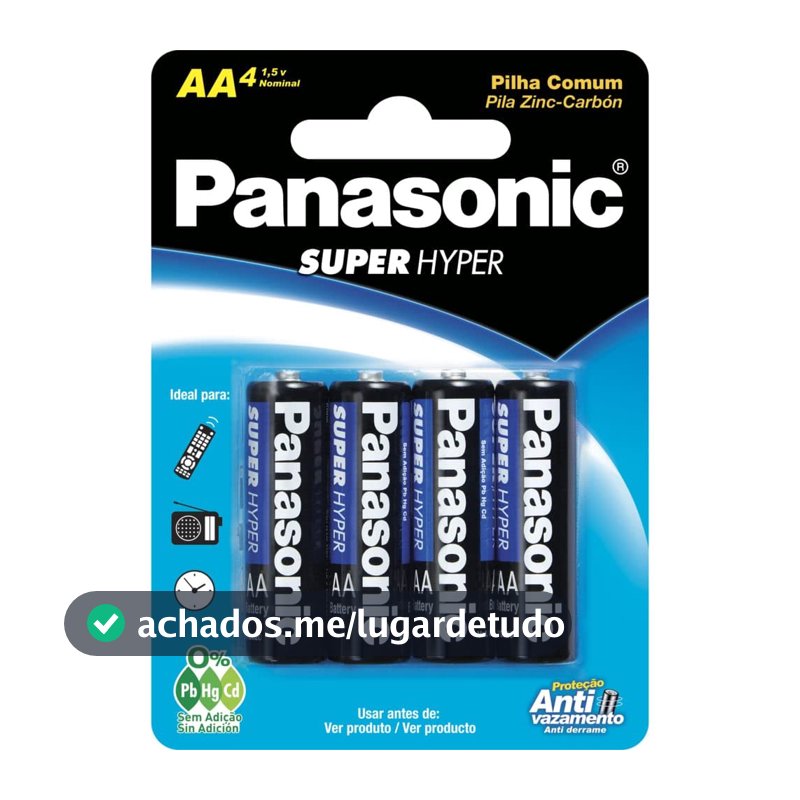 Pilha Panasonic Comum AA c/04 unidades