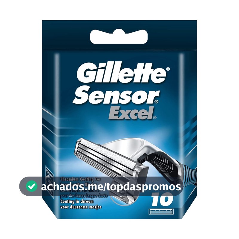 Gillette Lâminas de barbear Sensor Excel para homens, pacote com 10 lâminas