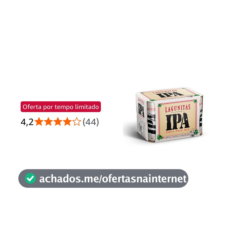 Pack Cerveja Lagunitas IPA Lata 350ML Com 12 Unidades