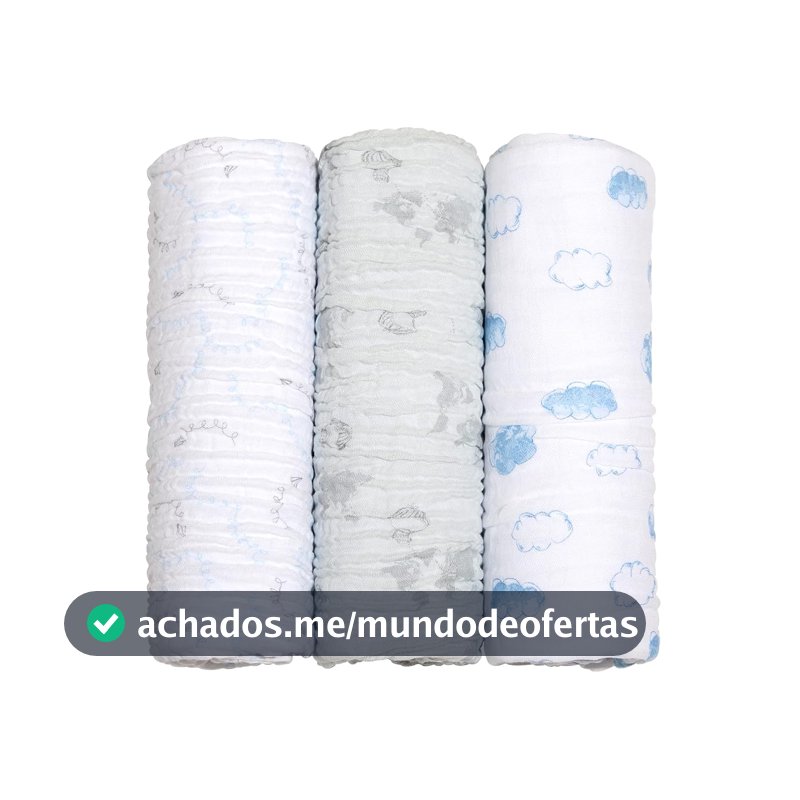 Papi Textil Cueiro Swaddle Soft Bamboo Mami 1,20M X 1,20M Contem 03 Unidades