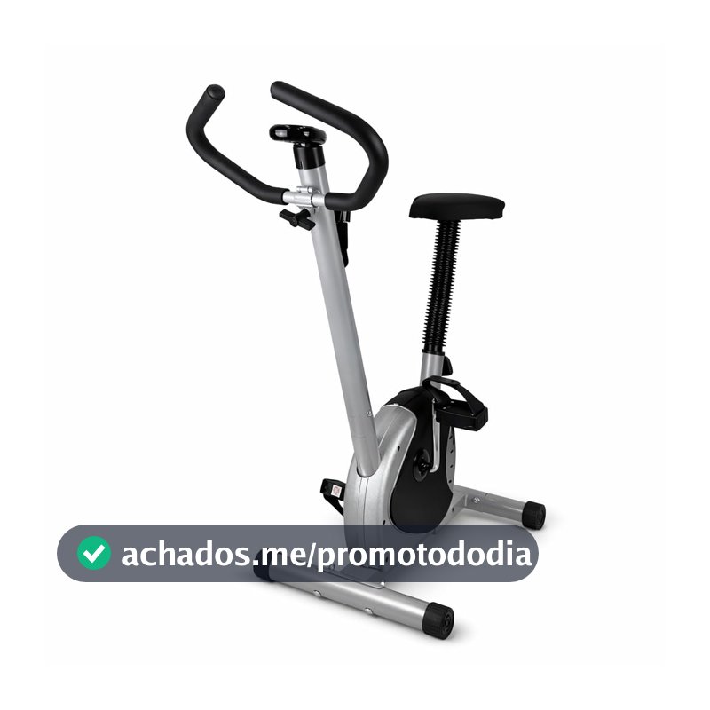 Bike Ergométrica Bicicleta Vertical Academia Com Painel Digital Prateado Premium