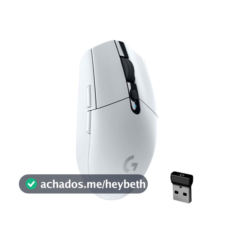 Mouse Gamer Sem Fio Logitech G305 LIGHTSPEED com 6 Botões Programáveis e Até 12.000 DPI - Branco